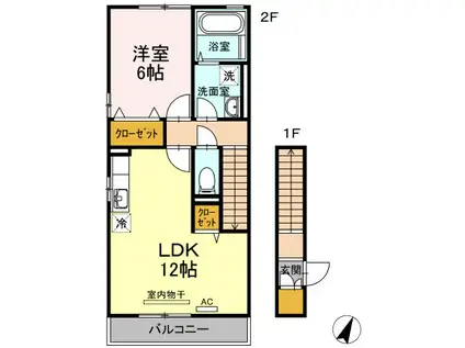 FAIRY COURT ”” A(1LDK/2階)の間取り写真