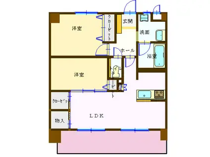 サンフォレスト三林ビル(2LDK/2階)の間取り写真