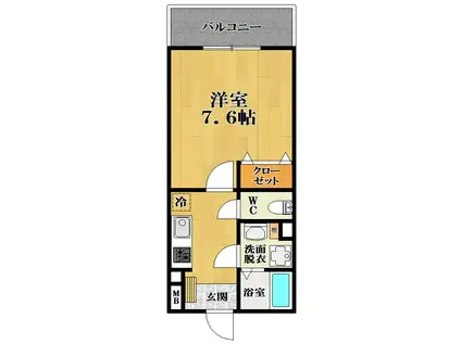 EXハイツ南新町(1K/2階)の間取り写真