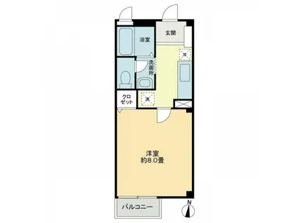 フォブールサウス(1K/1階)の間取り写真