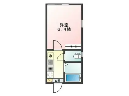 GLANZ亀有(1K/2階)の間取り写真