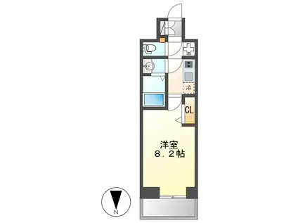 プレサンス広小路通パルス(1K/8階)の間取り写真