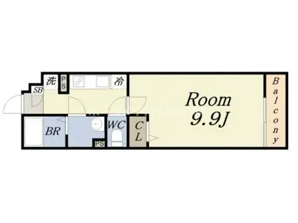 リブリ・コージィ チドリ(1K/2階)の間取り写真