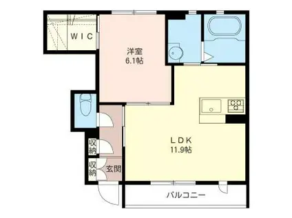 サンライズなでしこB棟(1LDK/1階)の間取り写真