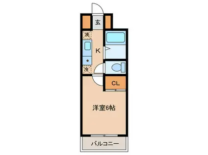 エトワール西神戸(1K/2階)の間取り写真