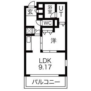 コアプリシード(1LDK/1階)の間取り写真