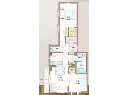SUPACIOUS日吉(2LDK/2階)の間取り写真