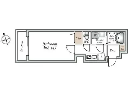 ドゥーエ四谷三丁目ランヴィ四谷三栄町(1K/1階)の間取り写真