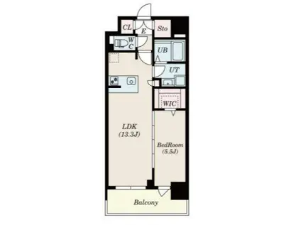 S-RESIDENCE佐賀天神ALINE(1LDK/13階)の間取り写真