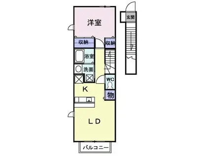 ルーセント(1LDK/2階)の間取り写真