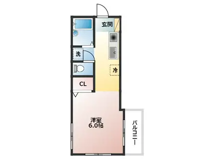 NEUE・BURG東十条(1K/1階)の間取り写真