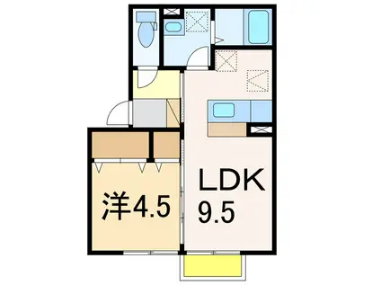 アムール(1LDK/2階)の間取り写真