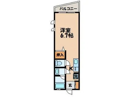 M・富士見(1K/3階)の間取り写真