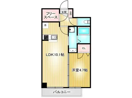 プレサンス鶴舞公園ウィズ(1LDK/13階)の間取り写真