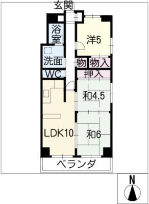 グランコート21(3LDK/5階)の間取り写真