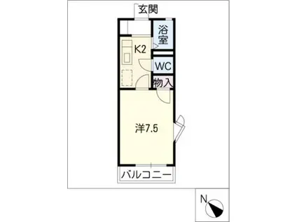 シャルム高橋(1K/1階)の間取り写真