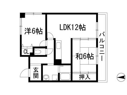 スプリングリバーⅡ(2LDK/4階)の間取り写真