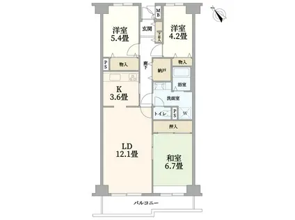 北品川ホームズ(3LDK/1階)の間取り写真