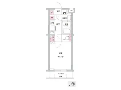 ハーモニーレジデンス西荻窪(1K/2階)の間取り写真