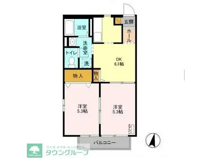 グレイス(2DK/2階)の間取り写真