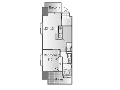 コンプレートSEKIJOU(1LDK/2階)の間取り写真