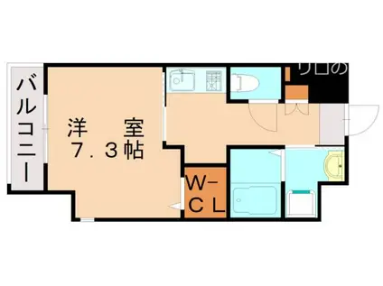 ラグーナ黒崎(1K/9階)の間取り写真