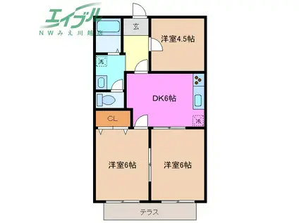 シビックハウス川越(3DK/2階)の間取り写真