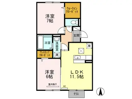 ユーエム・セイラ(2LDK/1階)の間取り写真