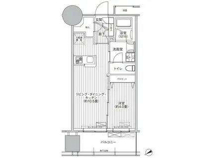 桜ヒルズ九段北(1LDK/8階)の間取り写真