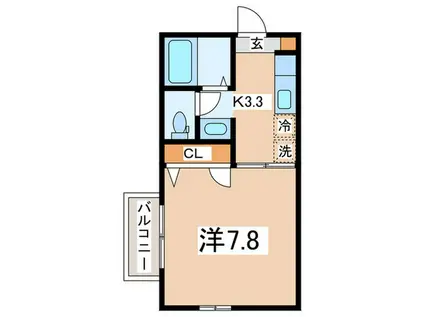 コーポアゼリア(1K/2階)の間取り写真