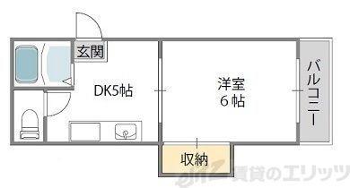 ニュー豊里マンション(1DK/3階)の間取り写真