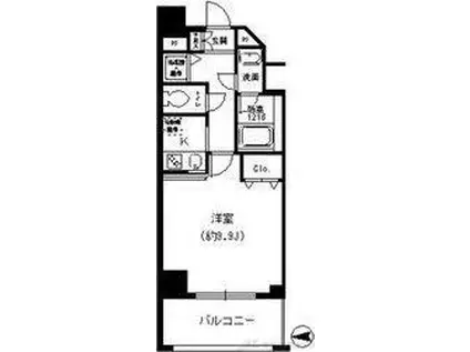カルム小西II(1K/7階)の間取り写真