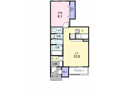 リバーサイド本山H(1LDK/1階)の間取り写真