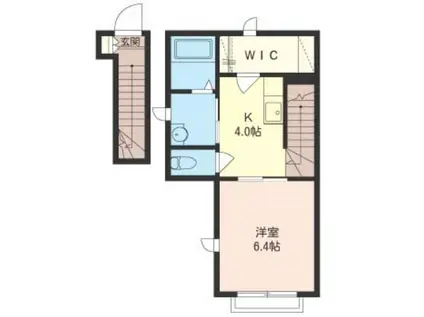 CIEL(1K/2階)の間取り写真