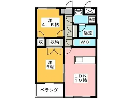 リエスすみよし台(2LDK/6階)の間取り写真