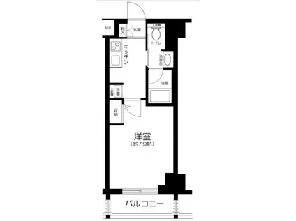 プレール・ドゥーク浜松町(1K/4階)の間取り写真