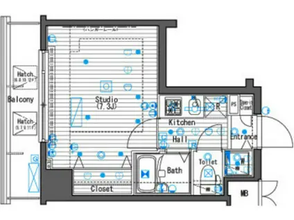 ガラステージ神田小川町(1K/11階)の間取り写真