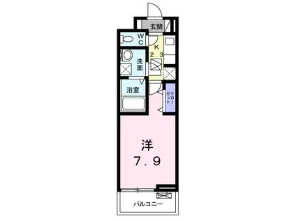 プラム・アズール(1K/1階)の間取り写真