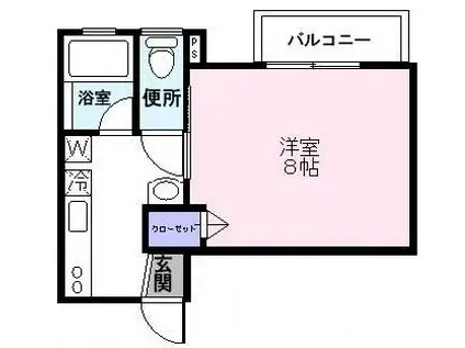 コーポ・タンドウル(1K/2階)の間取り写真