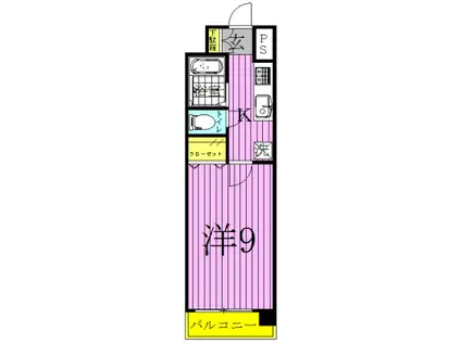 プランドール柏台(1K/3階)の間取り写真