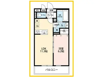 リコルテ田奈(1LDK/3階)の間取り写真