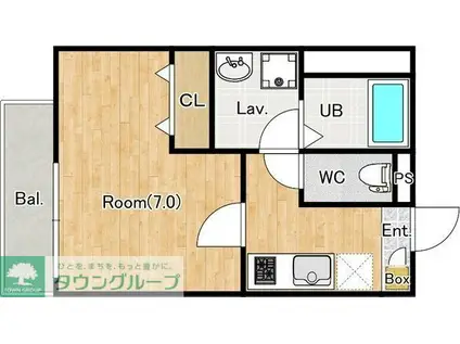 ジーメゾン大宮七里ウエスト(1K/3階)の間取り写真