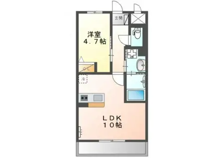 ヴェルデみなみ(1LDK/3階)の間取り写真