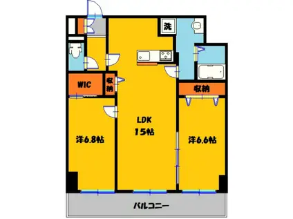 アマルフィーノグラン(2LDK/6階)の間取り写真