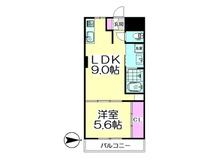 増田ビル(1LDK/3階)の間取り写真