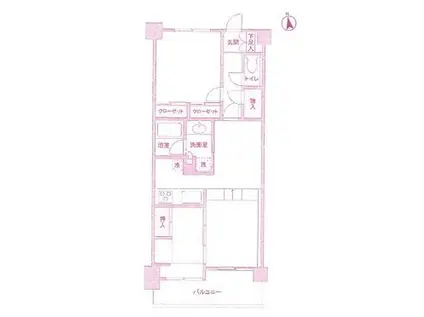 M CROSS エムクロス(2LDK/3階)の間取り写真