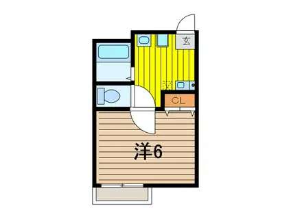 ラミアアルテ(1K/1階)の間取り写真