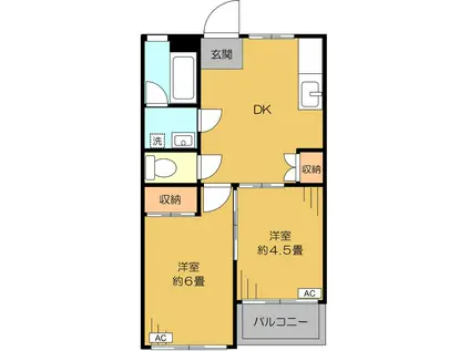 メゾン要町(2DK/2階)の間取り写真