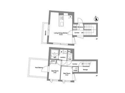 スタイリオ桜新町(2LDK/3階)の間取り写真