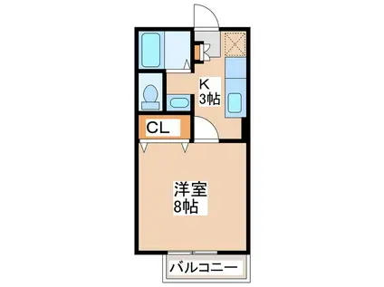 サンビレッジ横町A(1K/1階)の間取り写真